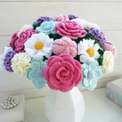 crochet flower vase