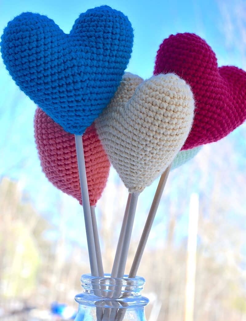 Easy 3D crochet heart free pattern