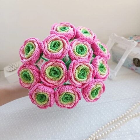 Wedding crochet flower bouquet