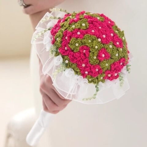 Wedding crochet flower bouquet
