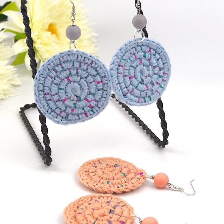 Round Drop Crochet Earrings Pattern