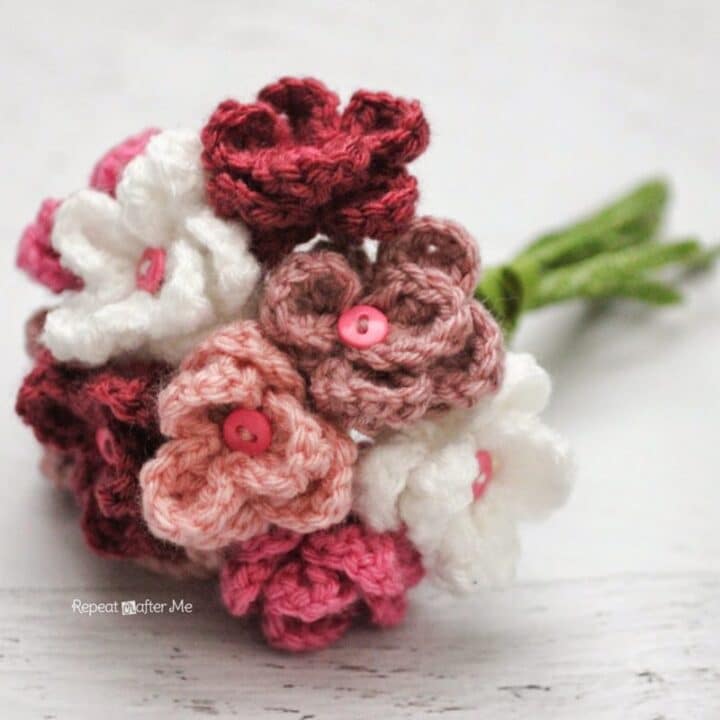 Image for Cute Crochet Flower Bouquet Free Pattern