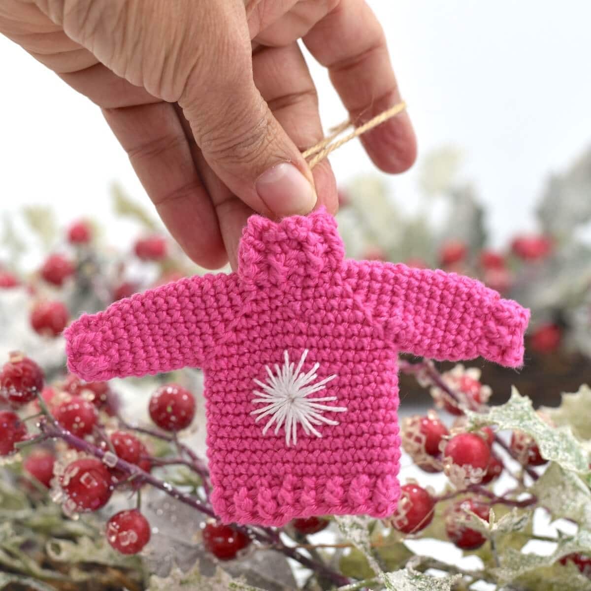 mini crochet sweater ornament 10