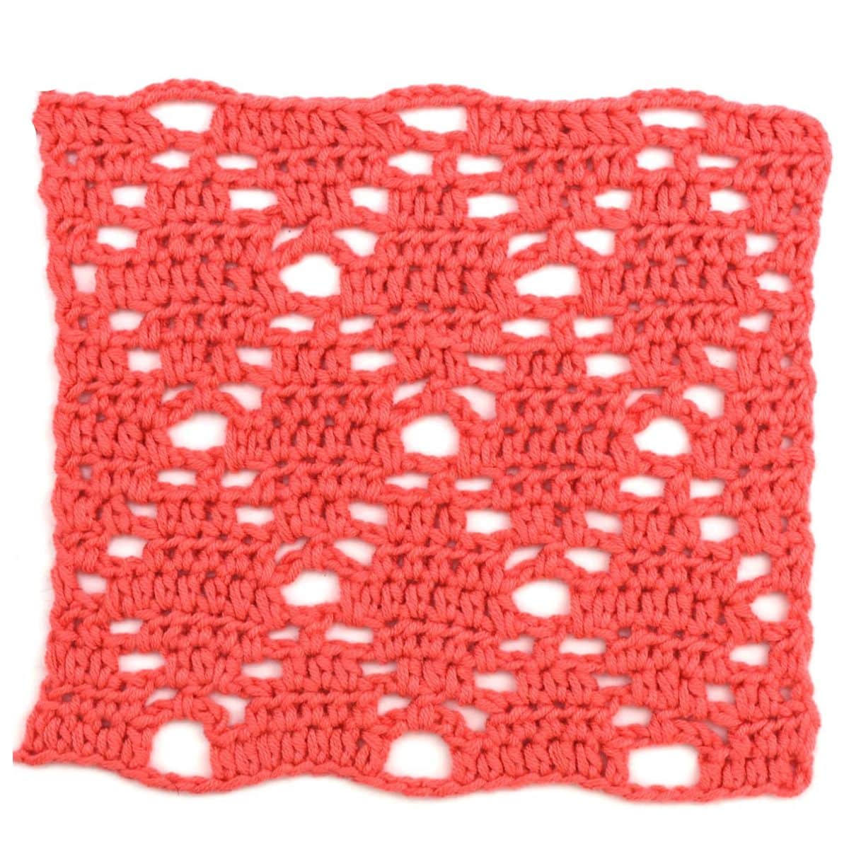Diamond lace crochet stitch