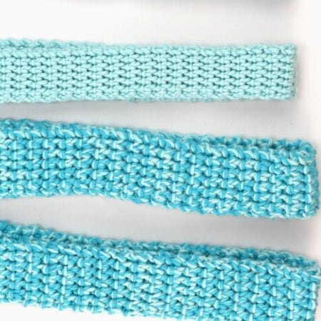 thermal stitch used for a crochet bag strap