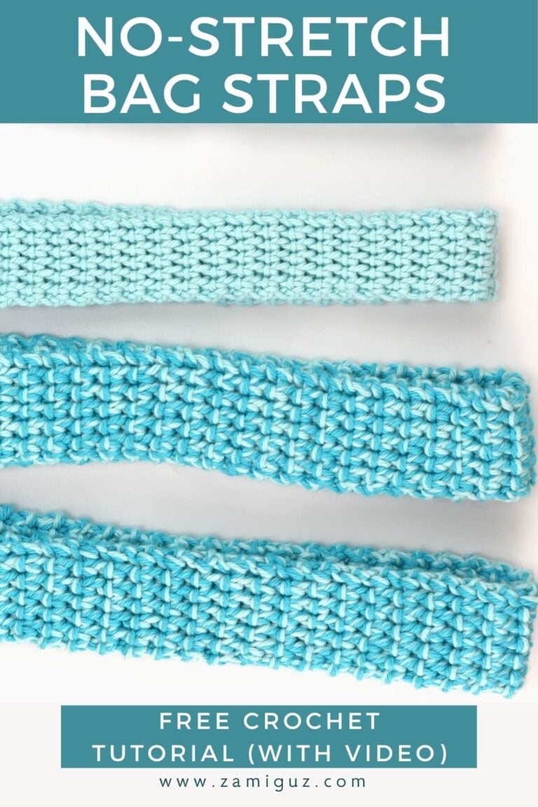 thermal stitch used for a crochet bag strap