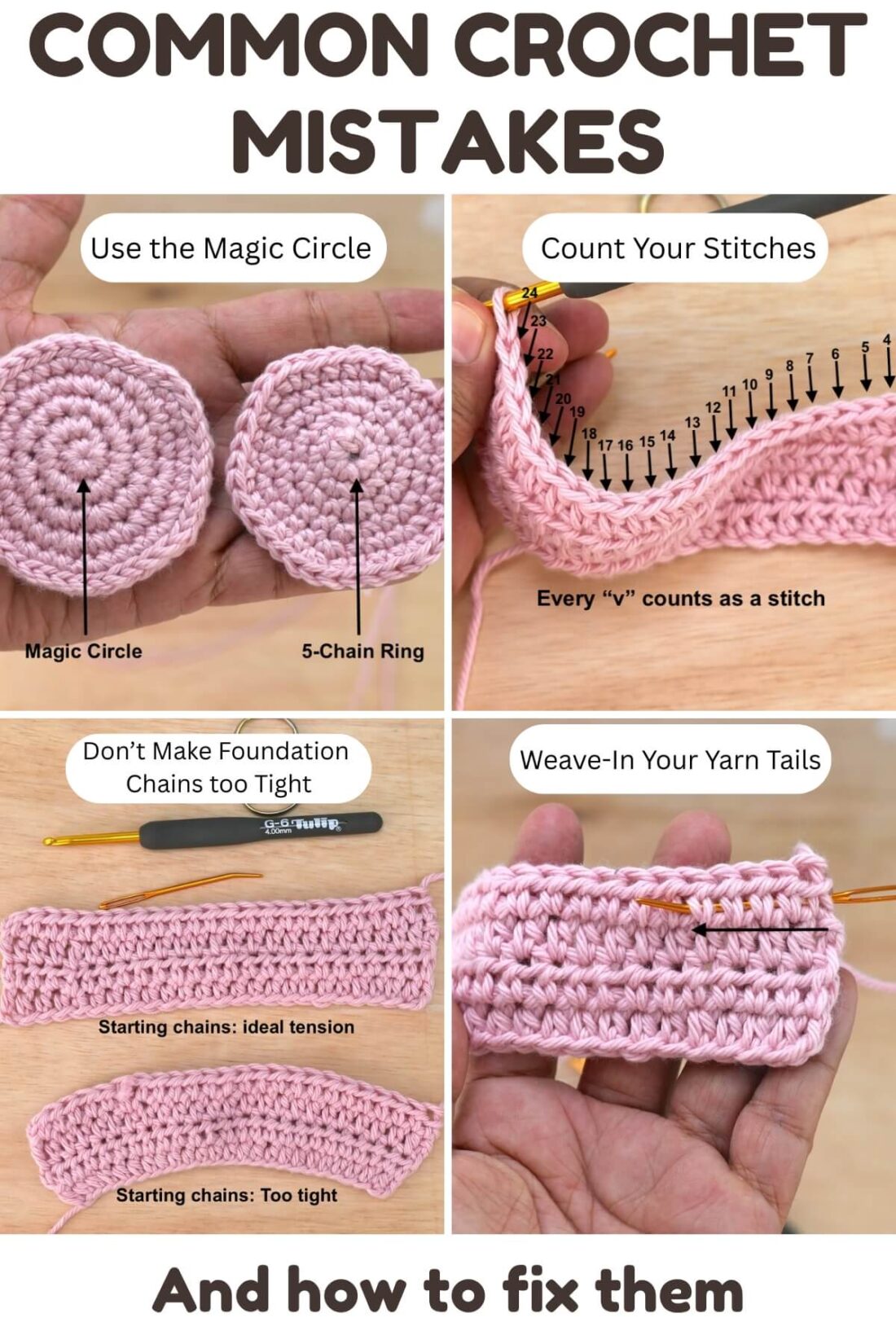 How to fix beginner crochet mistakes