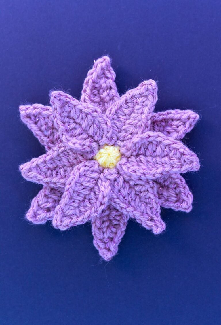 How to Make a 3D Crochet Poinsettia Flower