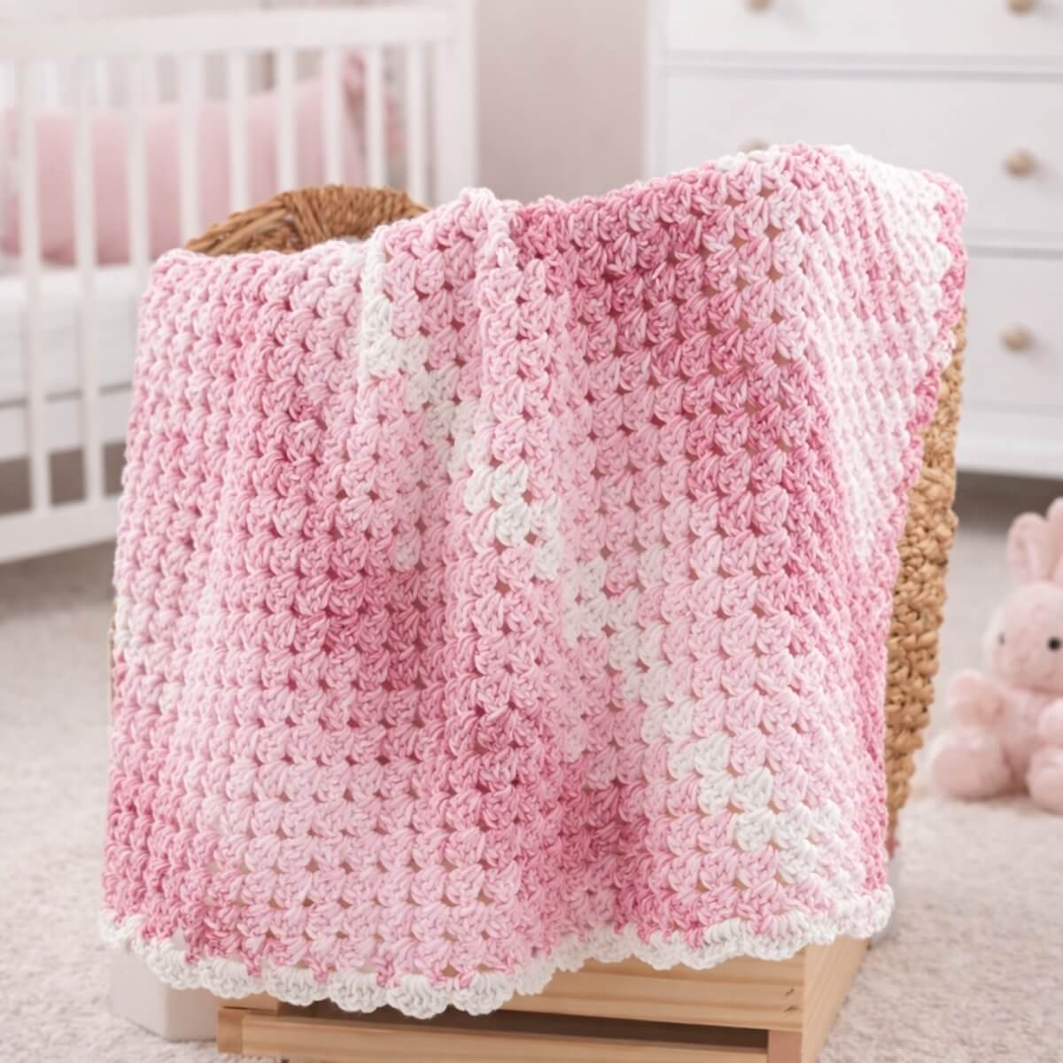 c2c granny stitch baby blanket